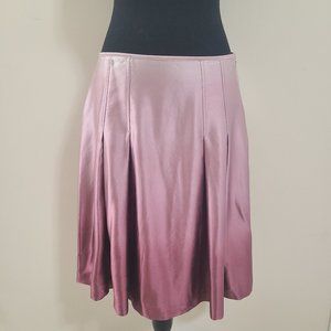 Pure Silk CALVIN KLEIN Barbiecore Plum, Mauve, Pink Ombre Pleated Midi Skirt